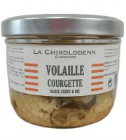 La Chikolodenn - Mijoté de morceaux de volaille au curry, courgettes et riz, bocal verre 280g tout prêt