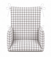 Timouny - Coussin de chaise haute Vichy – Gris – Universel & confortable – Made in France