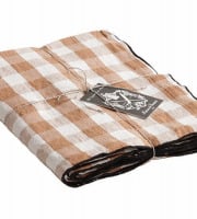 Maison de Vacances - Nappe Bourdon - Toile Mimi Vichy terracotta noir - 145x300