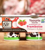 La Ferme de Blas'Lait - Yaourts Sucrés aromatisés à la Framboise x4