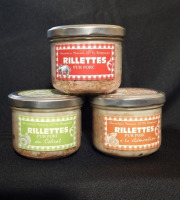 Charcuterie Mannei - Lot de 3 rillettes fermières au porc noir et agrumes