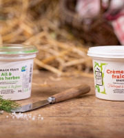 La Ferme de Blas'Lait - Lot Fromage frais aromatisé ail et fines herbes + Crème fraîche épaisse 40% MG