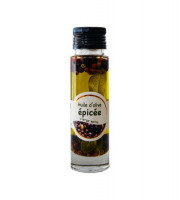 Les amandes et olives du Mont Bouquet - Huile d'olive Picholine aux épices 10 cl