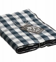 Maison de Vacances - Nappe Bourdon - Toile Mimi Vichy pétrole noir - 145x350