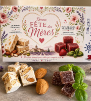 Nougats Laurmar - Coffret Fête des mères, nougat de Provence & Pâtes de Fruits Fraise Basilic