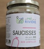 Le Pré de la Rivière - Saucisses de porc bio aux lentilles 600g