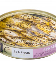 L'atelier Sea Frais - Sprats MSC dans l'huile d'olive et au poivre noir d’origine biologique 120gx10