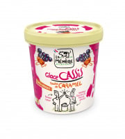 Les Glaces du Semnon - La Mémère - Glace Cassis touche de Coulis Caramel 100% Bio La Mémère 500mL