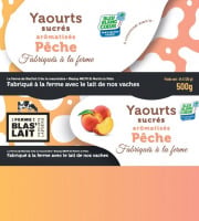 La Ferme de Blas'Lait - Yaourts Sucrés aromatisés à la Pêche x4