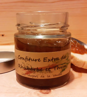 Les Vergers de la Vautée - Confiture Extra de Rhubarbe et Thym  250g