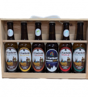 Bière L’Eurélienne – Brasserie de Chandres - COFFRET en bois, composé d'un assortiment de 6 bières L'Eurélienne 33cL