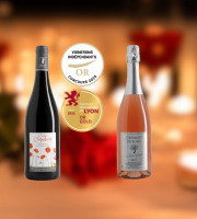Domaine de la Chopinière du Roy - Coffret Saint Valentin - Vin de Loire Rouge et Rosé pétillant - 2 x 75 cl