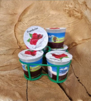 La Ferme de Labergement - Lot de 6 fromages blanc sur lit de framboise