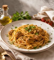Le Paradis d'Escargot - Spaghetti aux boulettes de bœuf, sauce tomate maison