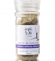 Artisans du Sel - Sel fin de Guérande aux Herbes pour Poisson – Fenouil & Aromates – Moulin Rechargeable | Artisans du Sel
