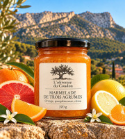 L'OLIVERAIE DU COUDON - Marmelade de Trois Agrumes – 370 g