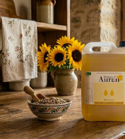 Huilerie d'Auron - Huile vierge de tournesol Oléique BIO - Origine France - 5L