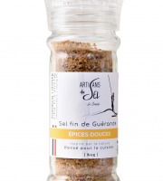 Artisans du Sel - Sel fin de Guérande aux Épices Douces – Moulin Rechargeable 80g – Artisans du Sel