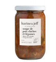 Karine & Jeff - Soupe de pois chiches et légumes – infusée à la coriandre et jus de citron 72cl