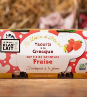 La Ferme de Blas'Lait - Yaourts à la grecque sur lit de confiture Fraise x4