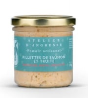 Atelier d'Angresse – Fumoir Artisanal - Rillettes fraiches de saumon et truite aux baies roses et fines herbes