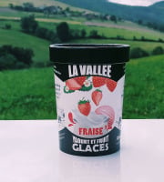 Les Glaces de la Vallée - Coffret Yaourt et fruits glacés à la fraise "la Vallée" 12 pots de 500 ml