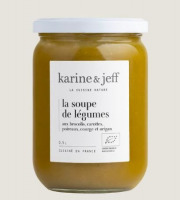 Karine & Jeff - Soupe de légumes - Aux brocolis, carottes, poireaux, courge et origan 50cl