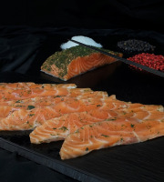 Thierry Salas, fumage artisanal - Plaquette de saumon gravlax - tranchage scandinave - 500g