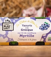 La Ferme de Blas'Lait - Yaourts à la grecque sur lit de confiture Myrtille x4