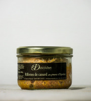 La ferme Descoubet - 10 pots de Rillettes de Canard au Piment d'Espelette (200g X 10)