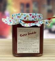 Les Perles Rouges - Super Daddy. Confiture extra de pêche blanche et de groseille rouge à la vanille. Promo