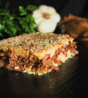 Thierry Salas, fumage artisanal - Parmentier d'effiloché de confit de canard fumé