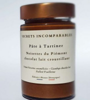 Secrets Incomparables - Pâte à Tartiner Noisette du Piémont IGP Chocolat Lait Croustillant 200g