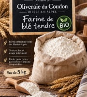 L'OLIVERAIE DU COUDON - [Précommande] FARINE DE BLÉ TENDRE BIO ( HAUTES ALPES ) 5KG