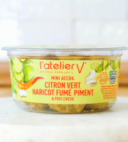 L'Atelier V* - Mini accra - citron vert, haricot fumé, piment & pois chiche