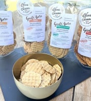 Ferme Sereine en Périgord - Gaufr'Apéro - Assortiment 4 saveurs : Cumin, Oignon, herbes de Provence, piment d'Espelette