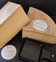 Ferme des Petits Monts - Lot Raclette fermière NATURE/HERBES DE PROVENCE BIO - 2x 1/4 de meule