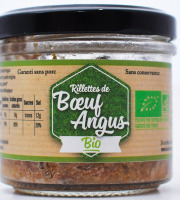 Des Hommes et des Boeufs - Rillettes de boeuf Angus BIO - 90 g