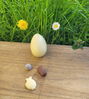 Basile et Téa - Œuf en chocolat Blanc 36% de Pâques 50g