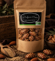 La confiserie d’antan 100% bio - Amandes caramélisées au sésames - 115 gr