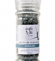 Artisans du Sel - Sel fin de Guérande à la Spiruline – Super Algue – Moulin Rechargeable 80g | Artisans du Sel