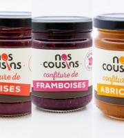 Nos cousins Conserverie - Trio De Confitures: Fraise, Framboise, Abricot 3x240g