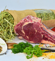 Dégustonfoin - [SURGELE] Pack Cuisson au Foin: Côte de Bœuf Simmental BIO et BBC + Foin culinaire