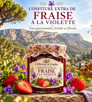 L'OLIVERAIE DU COUDON - CONFITURE EXTRA DE FRAISE À LA VIOLETTE – 360 G