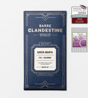 Barre Clandestine - Tablette de chocolat noir grand cru - Santa Marta 73%, Colombie  - bean to bar