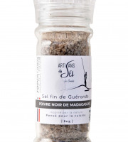 Artisans du Sel - Sel fin de Guérande au Poivre Noir de Madagascar – Moulin Rechargeable 80g – Artisans du Sel