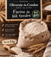 L'OLIVERAIE DU COUDON - [Précommande] FARINE DE BLÉ TENDRE BIO ( HAUTES ALPES ) 5KG