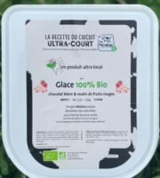 Les Glaces du Semnon - La Mémère - Glace Chocolat Blanc Coulis De Fruits Rouges 100% Bio 4x2,5L