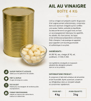 L'OLIVERAIE DU COUDON - AIL AU VINAIGRE – BOÎTE 4 KG