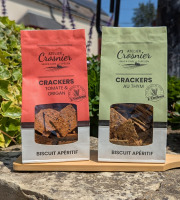 Bière L’Eurélienne – Brasserie de Chandres - Lot de 2 CRACKERS apéritifs aux drêches de bière L'Eurélienne